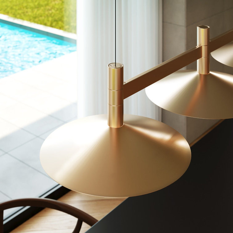 Systema Staccato 57" Brass Linear LED Pendant for Indoor/Outdoor