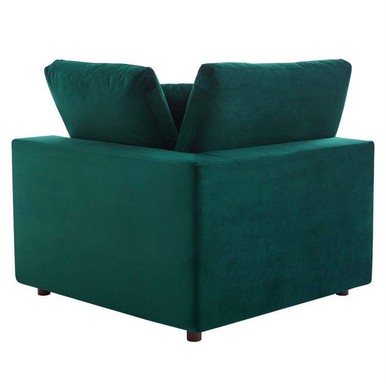 Luxurious Green Velvet 3-Seater Sofa with Down Fill Cushions