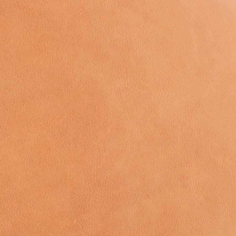 Leah Butterscotch Leather Round Ottoman Coffee Table
