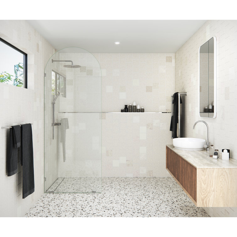 Venus 34" x 86.75" Frameless Arched Glass Shower Panel
