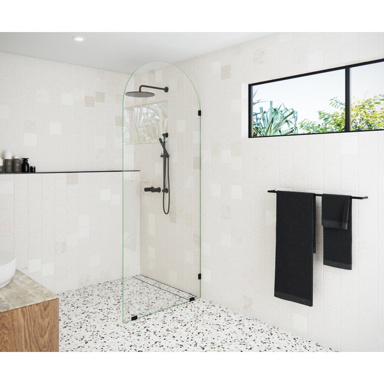 Venus Oil Rubbed Bronze Frameless Arched Glass Shower Panel
