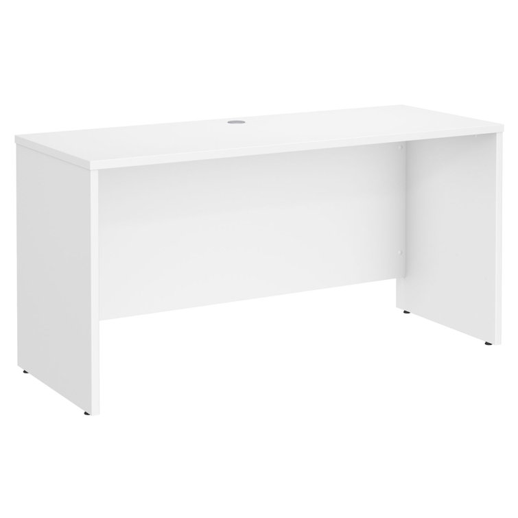 Transitional White 72" Home Office Desk with Cable Management