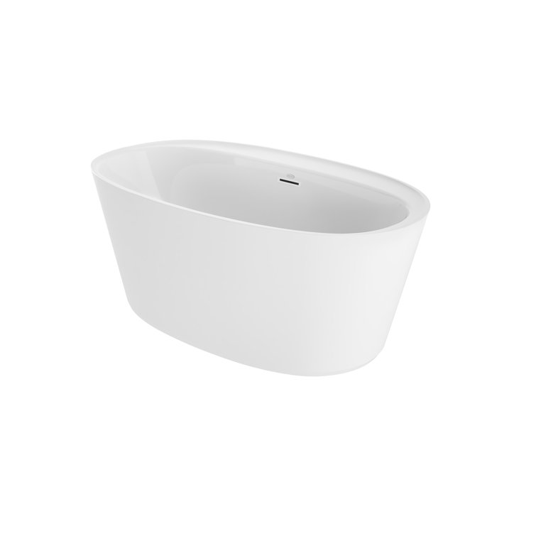 Amalia 59" White Oval Freestanding Acrylic Bathtub