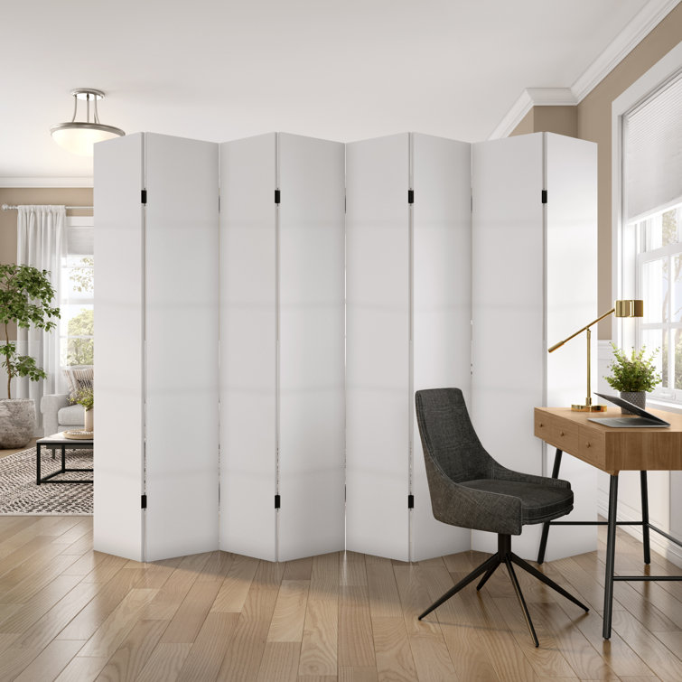 White Poly-Cotton Canvas 3-Panel Folding Room Divider