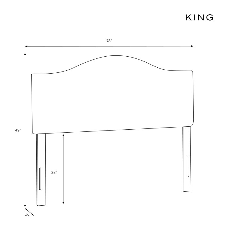 Black Linen Upholstered King Headboard with Menagerie Design