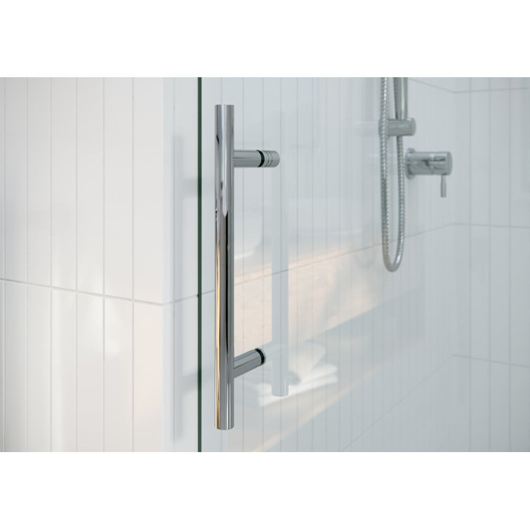 Nova 78" Frameless Sliding Glass Shower Enclosure with Brass Hardware