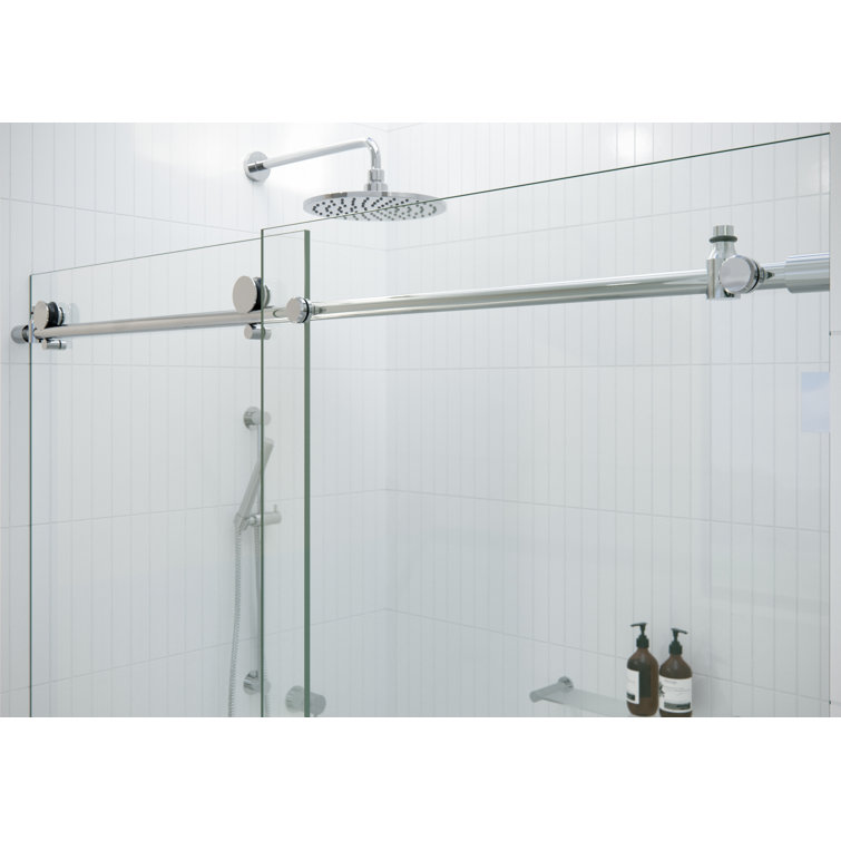 Eclipse 48" x 78" Frameless Glass Sliding Shower Door in Polished Chrome