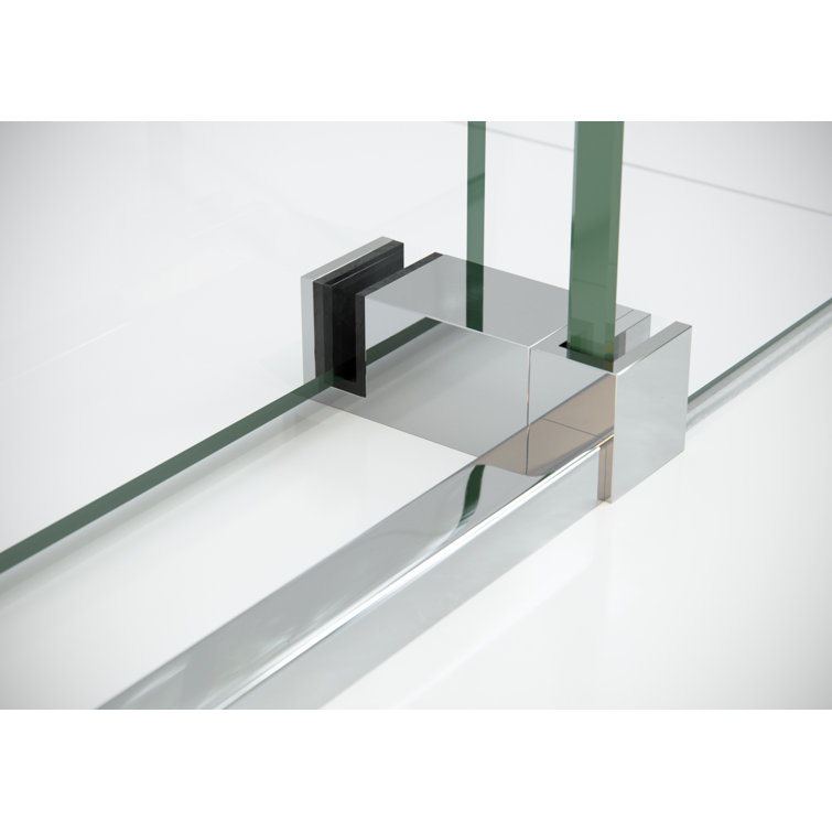 Nova 78" Frameless Sliding Glass Shower Enclosure with Brass Hardware