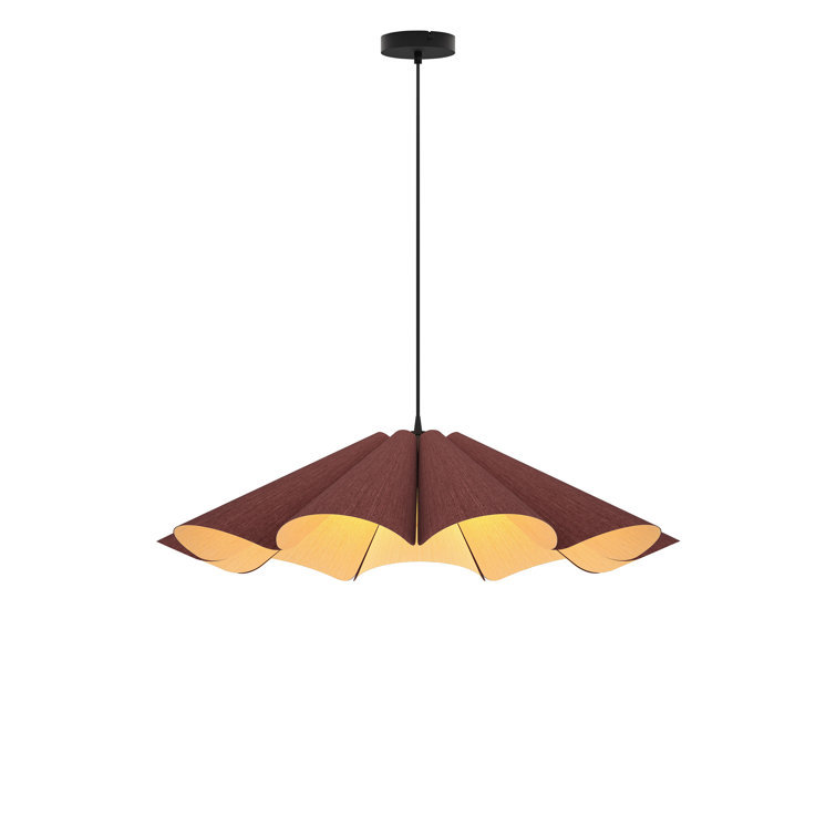 Violet Recycled Wood Veneer 24" Pendant Light