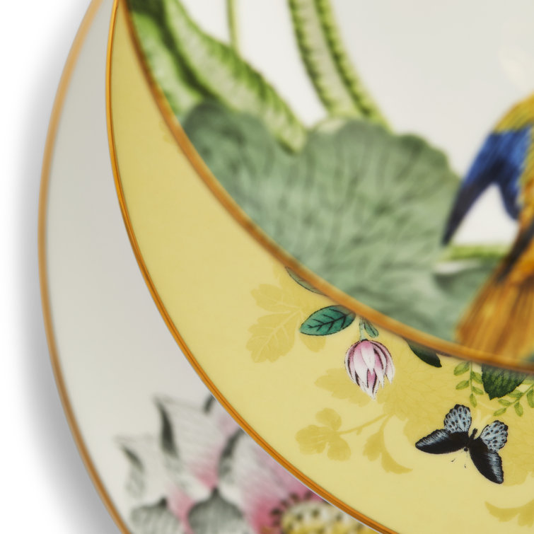 Wonderlust Waterlily Three-Tier Ceramic Cake Stand with Gold Accents