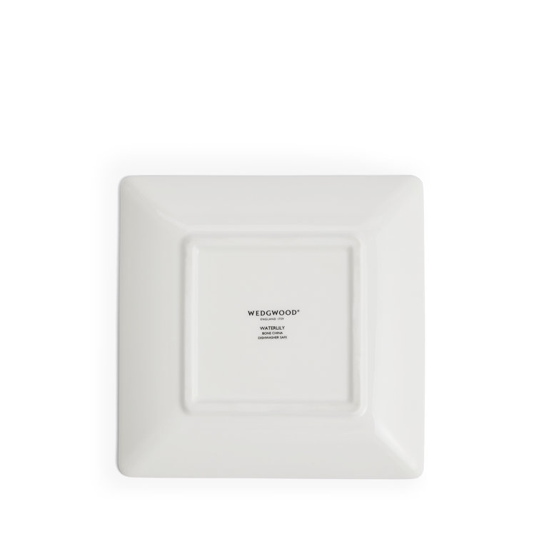 Wonderlust Waterlily Square Bone China Tray with Gold Banding