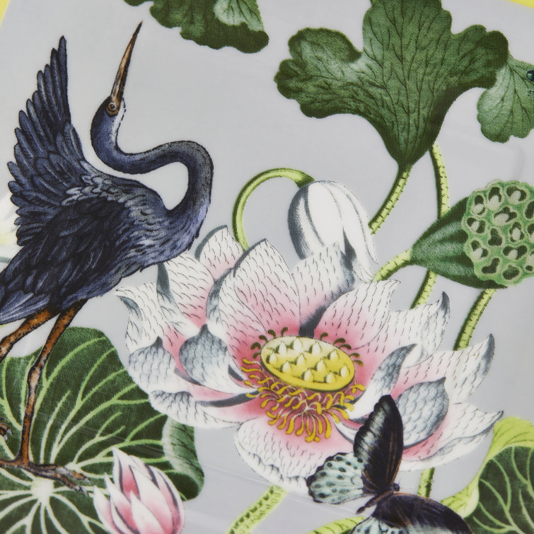 Wonderlust Waterlily Square Bone China Tray with Gold Banding