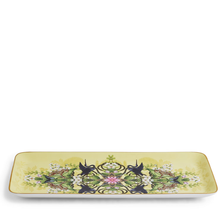 Colorful Floral and Animal Print Bone China Tray