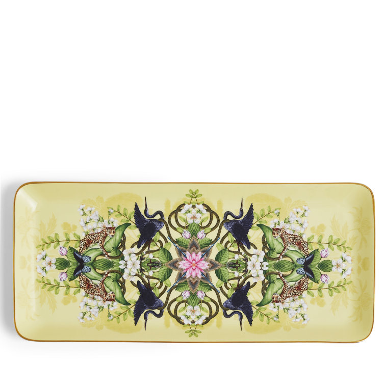 Colorful Floral and Animal Print Bone China Tray