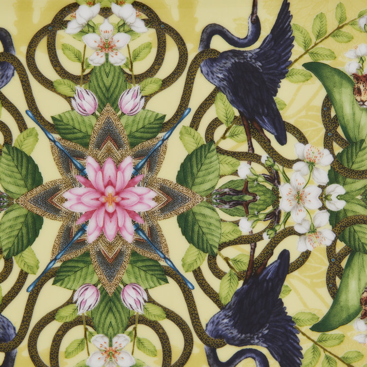 Colorful Floral and Animal Print Bone China Tray