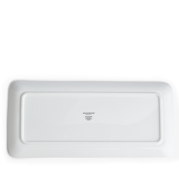 Wonderlust Blue Pagoda Fine Bone China Rectangular Tray