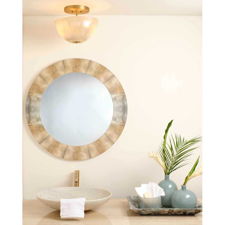 White Metallic Glass and Brass Bowl Semi-Flush Mount