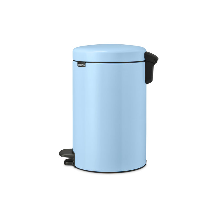 Dreamy Blue Plastic Round Pedal Trash Can, 1.3 Gallon