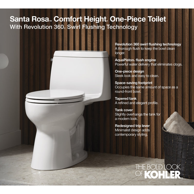 Black High Efficiency One-Piece Elongated Toilet