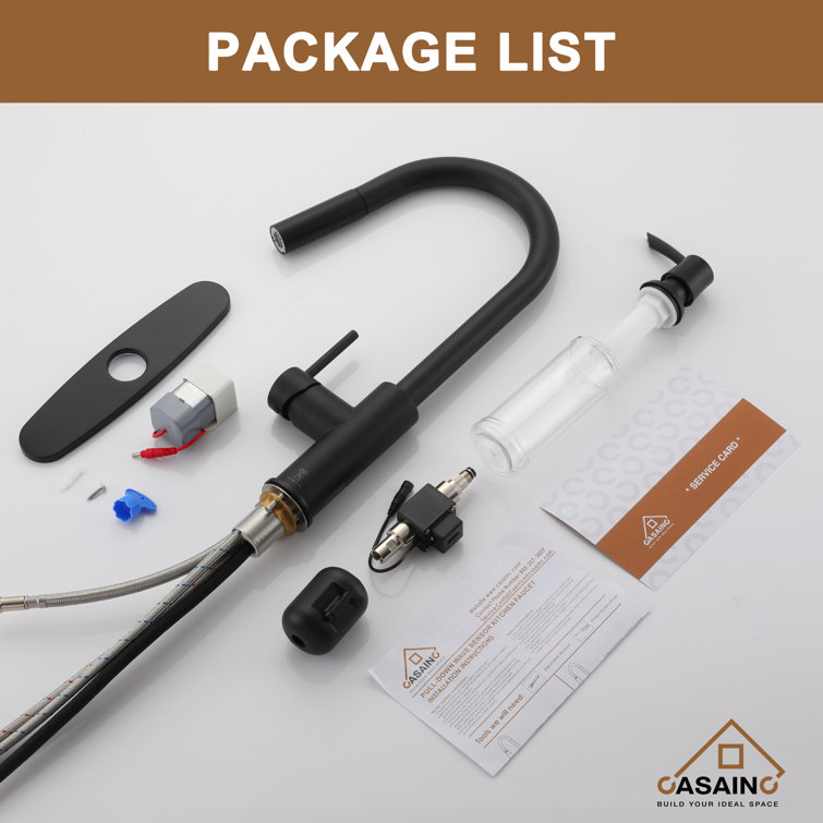 Matte Black Stainless Steel Pull Down Sprayer Kitchen Faucet