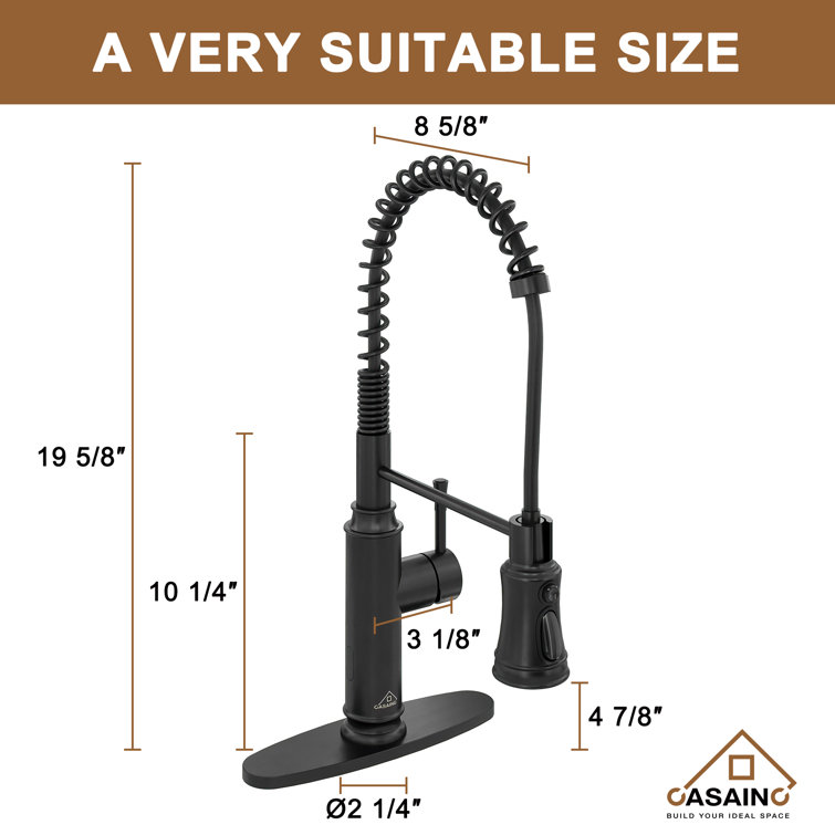 33" Black Fireclay Farmhouse Sink with Touchless Faucet