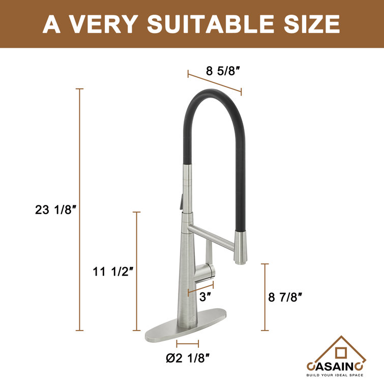 Brushed Nickel Single-Handle Kitchen Faucet with Dual-Function Spray Head