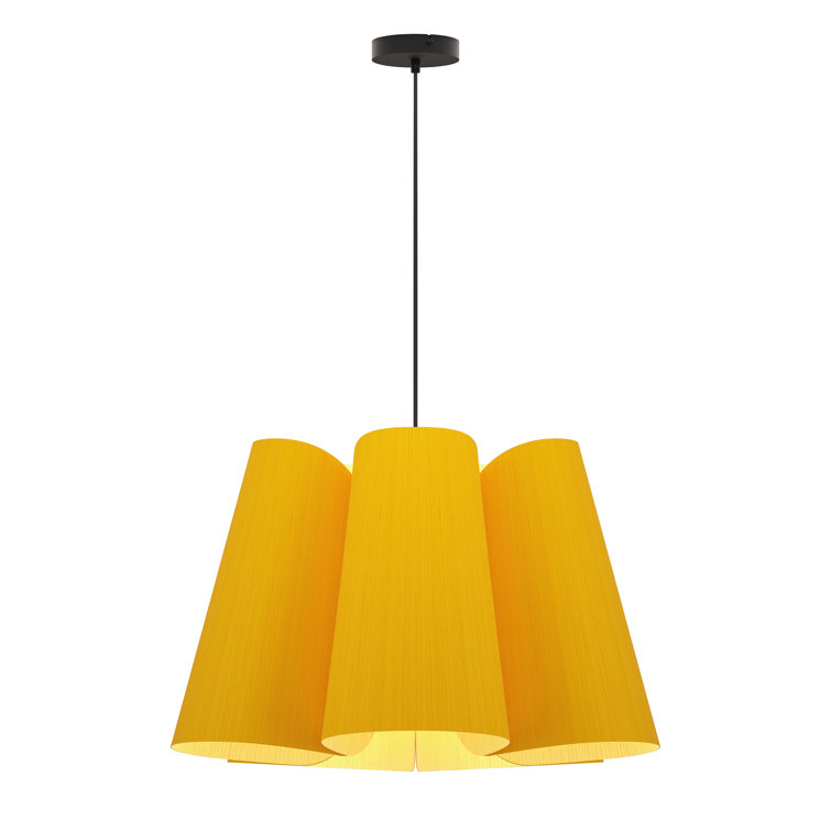 Julieta Yellow Reconstructed Wood Veneer LED Pendant Light