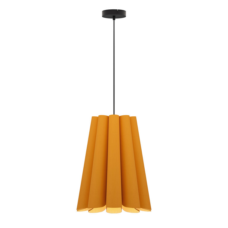 Ocher Reconstructed Wood Veneer Single Pendant Light