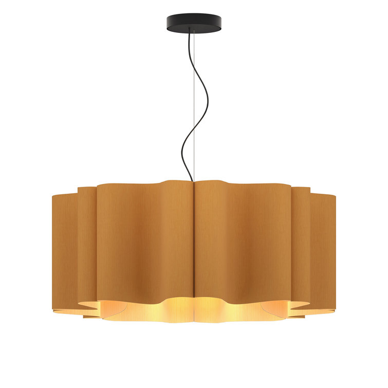 Petribi Reconstructed Wood Veneer 32" Wide Pendant Light