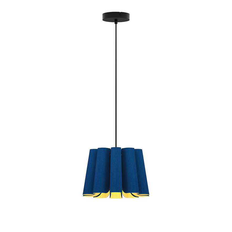 Blue Glass Mini Drum LED Pendant Light
