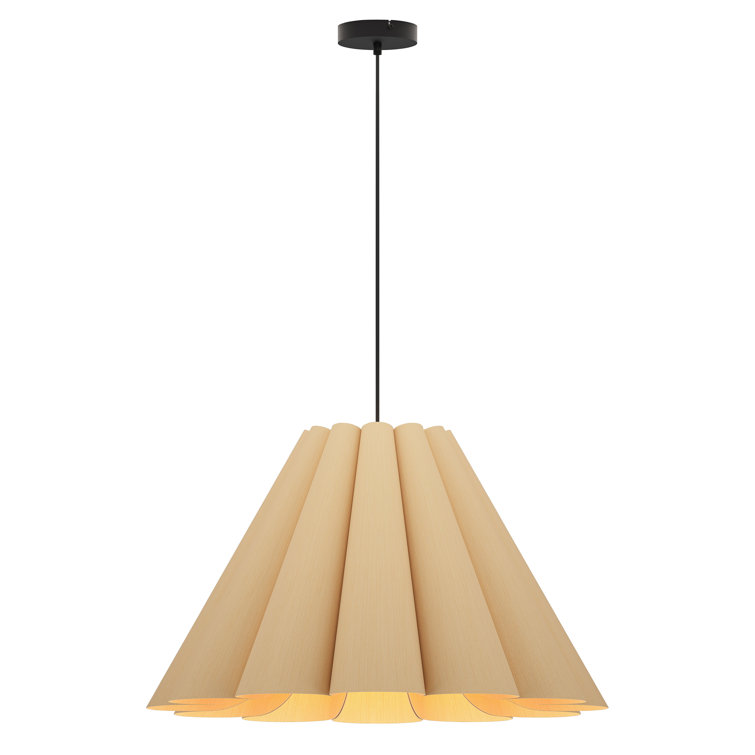 Ash Black Reconstructed Wood Veneer 28" LED Pendant Light