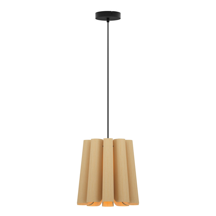 Ash Wood Veneer Drum Mini Pendant Light