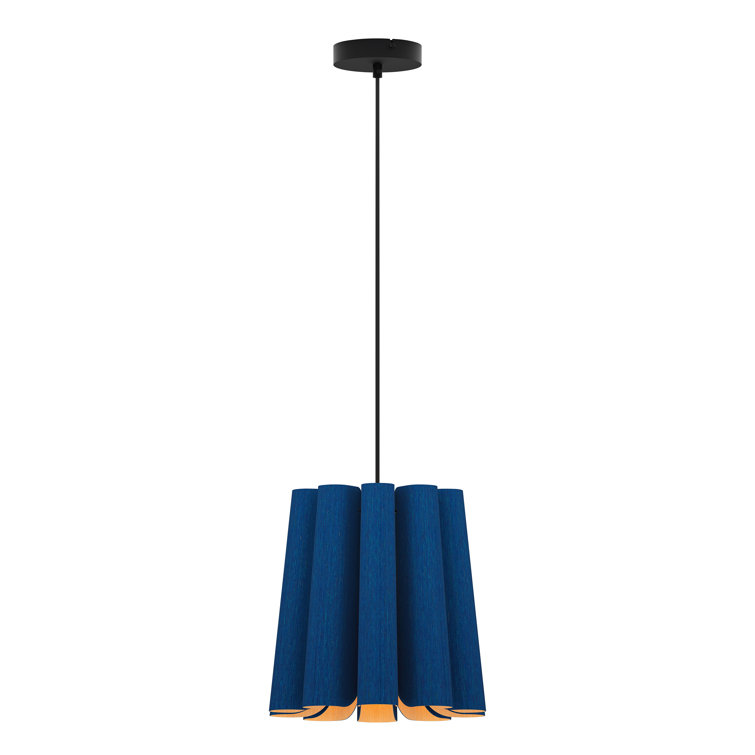 Blue Drum Shade Mini Pendant Light