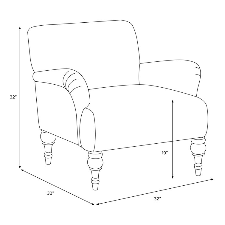 Emerald Bramble Linen Blend Accent Armchair with Espresso Legs