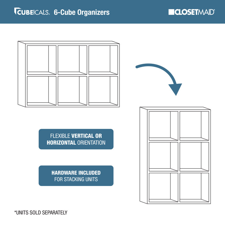 Sleek White Laminated Wood 6-Cube Organizer for Stress-Free Spaces
