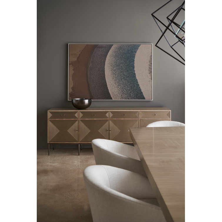 Woodland Gray and Deep Bronze 82.5'' Sideboard with Reeded Fronts