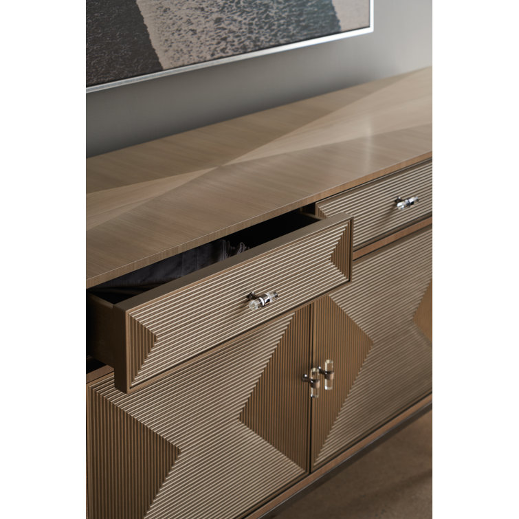 Woodland Gray and Deep Bronze 82.5'' Sideboard with Reeded Fronts