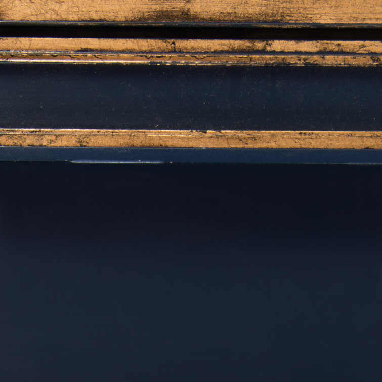 Cadet Blue Oak Demilune Accent Chest with Brass Pulls