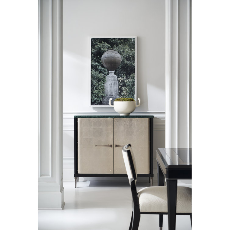 Empire Dark Chocolate and Cream Marble Accent Cabinet