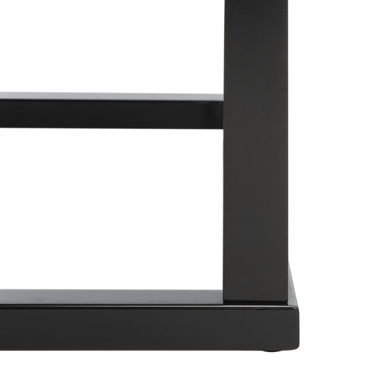 Brodie Charred Black Solid Wood Nightstand with Open Shelf