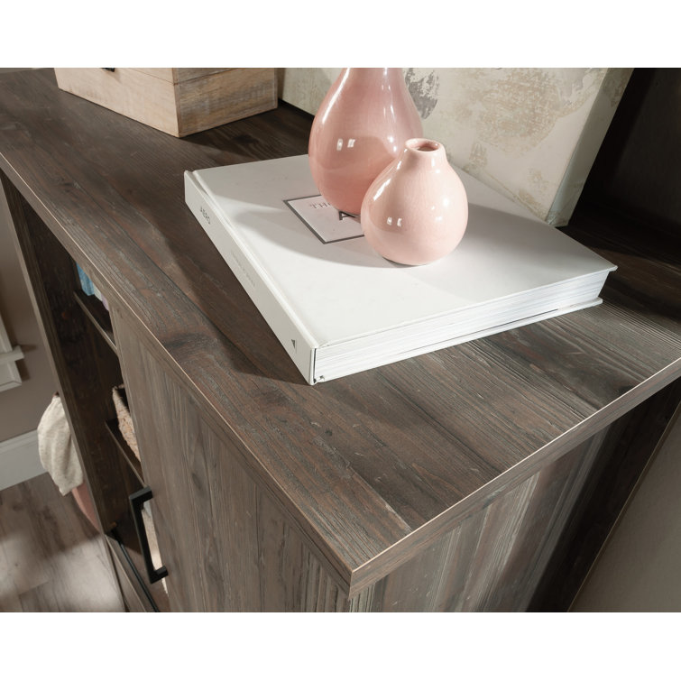 Pebble Pine Transitional Armoire with Sliding Door