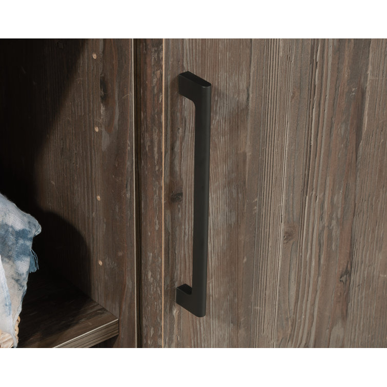 Pebble Pine Transitional Armoire with Sliding Door