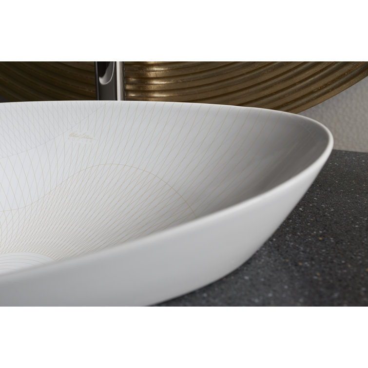 Veil 18.02 Champagne Gold to Silver Ceramic Vessel Bathroom Sink