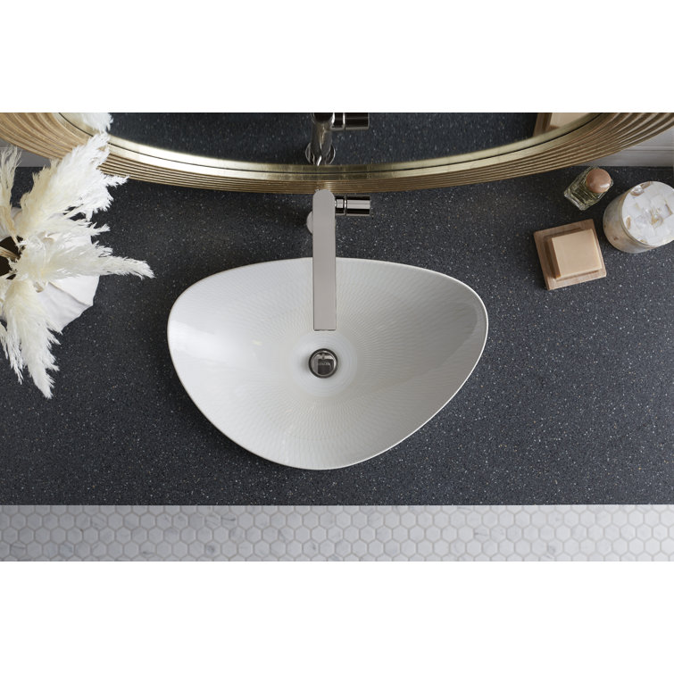 Veil 18.02 Champagne Gold to Silver Ceramic Vessel Bathroom Sink