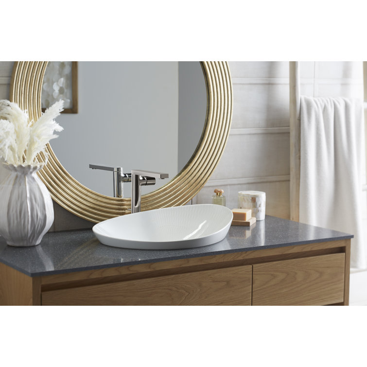 Veil 18.02 Champagne Gold to Silver Ceramic Vessel Bathroom Sink