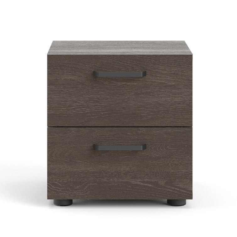 Aydenn Small-Space Black Metal 2-Drawer Nightstand