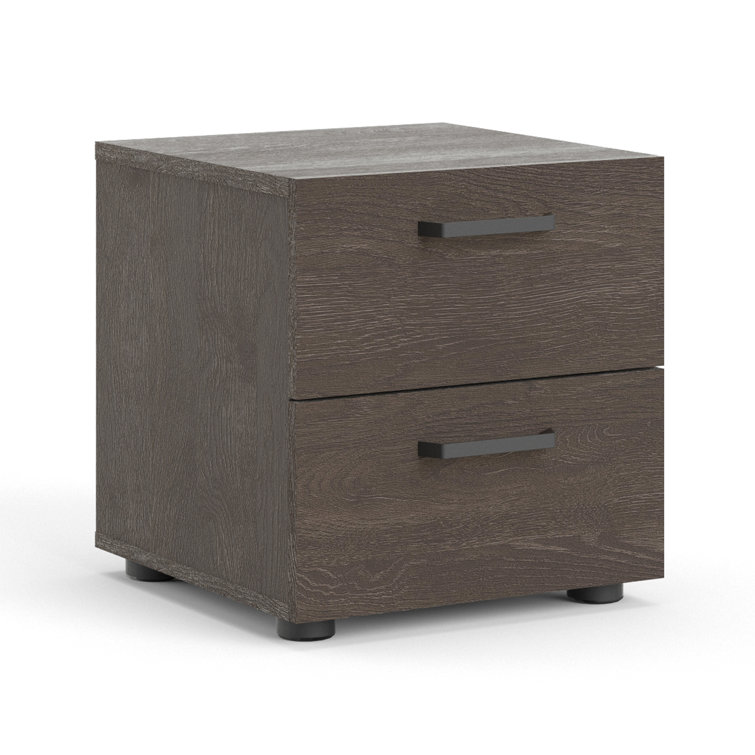 Aydenn Small-Space Black Metal 2-Drawer Nightstand