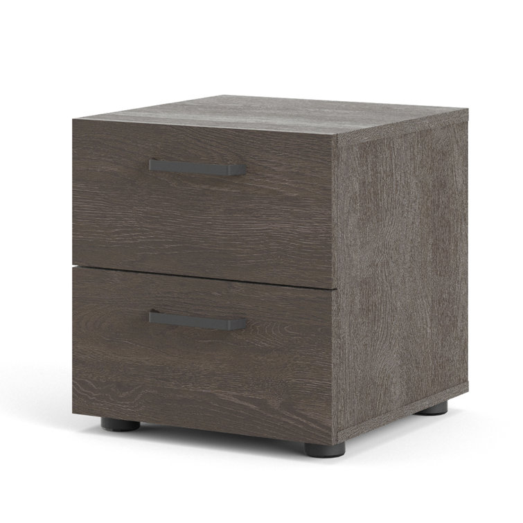 Aydenn Small-Space Black Metal 2-Drawer Nightstand