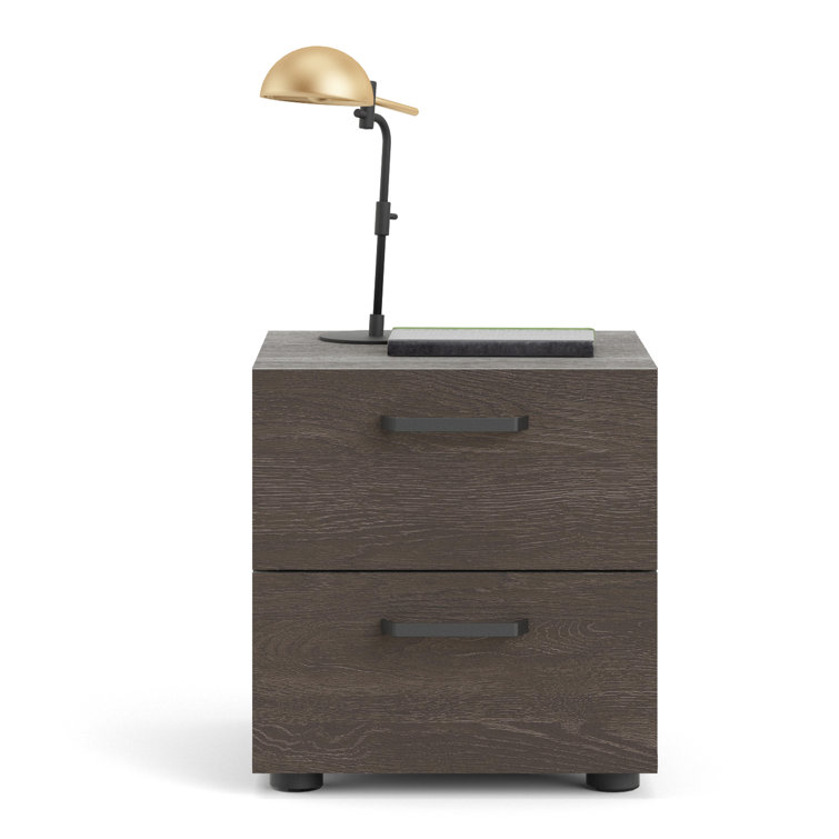 Aydenn Small-Space Black Metal 2-Drawer Nightstand