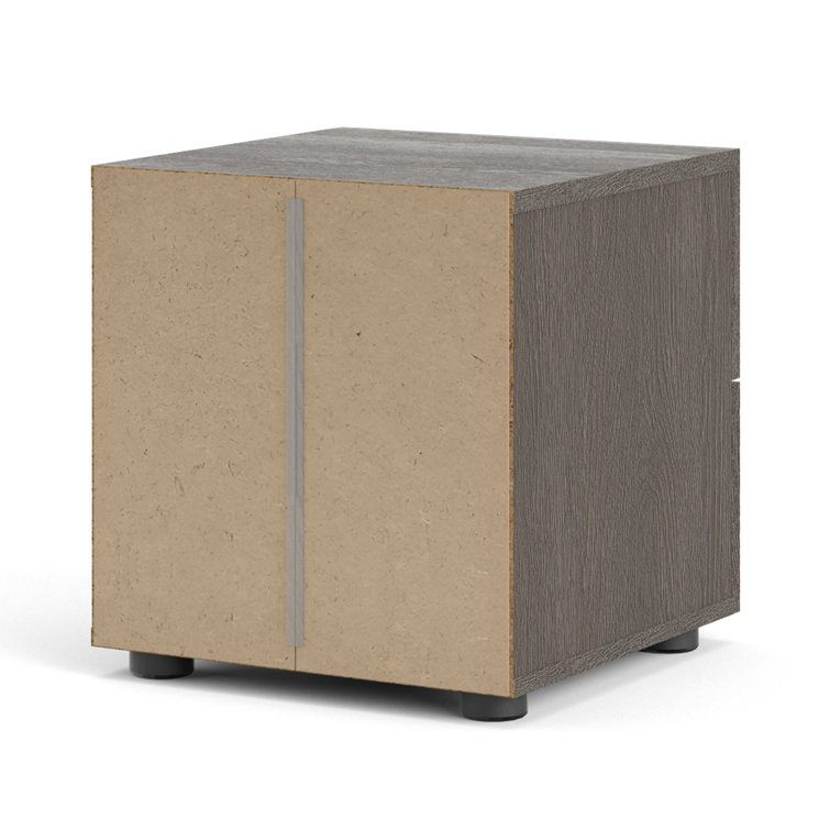 Aydenn Small-Space Black Metal 2-Drawer Nightstand